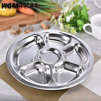 6 Portion Stainless Snack Plate