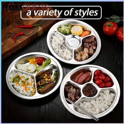 6 Portion Stainless Snack Plate