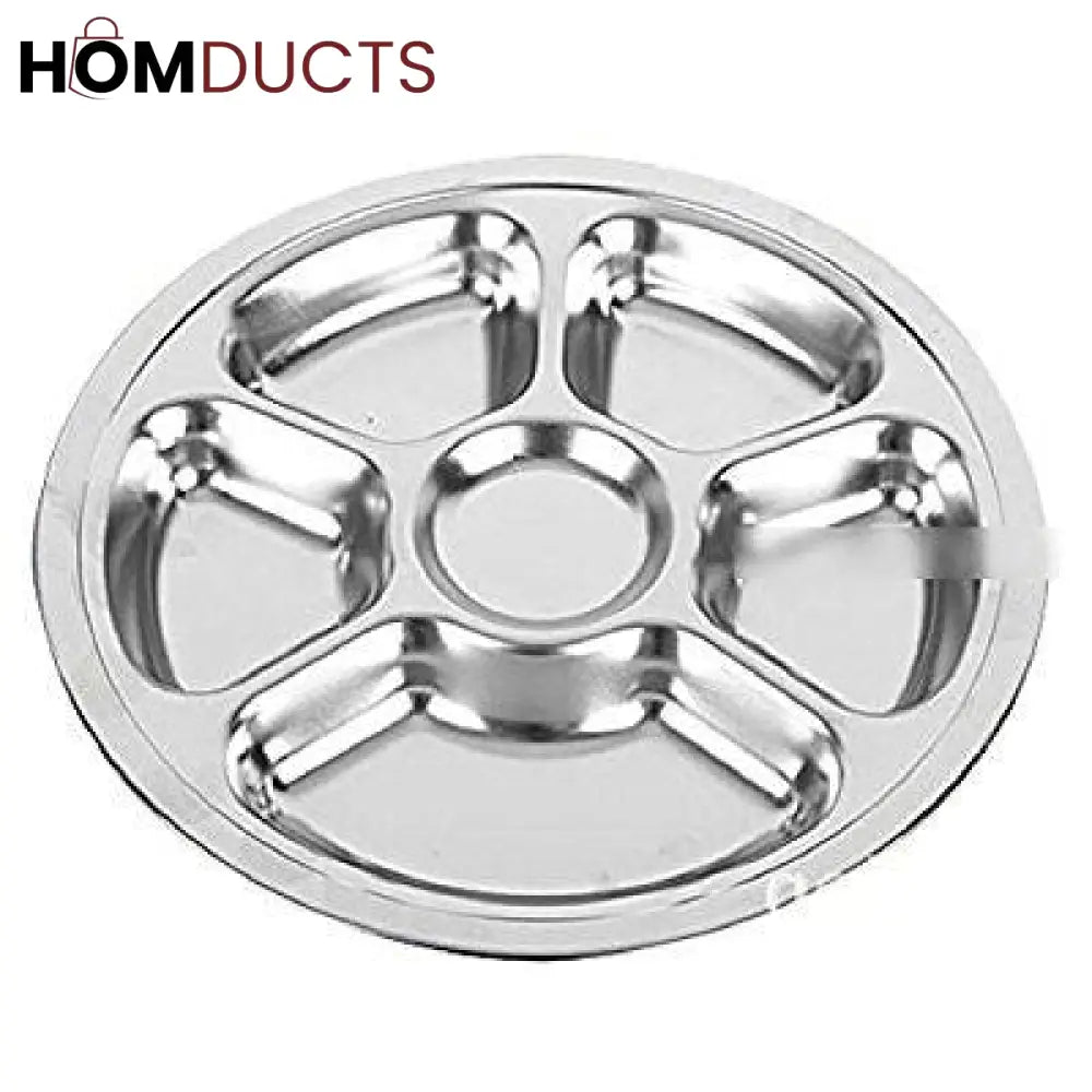 6 Portion Stainless Snack Plate