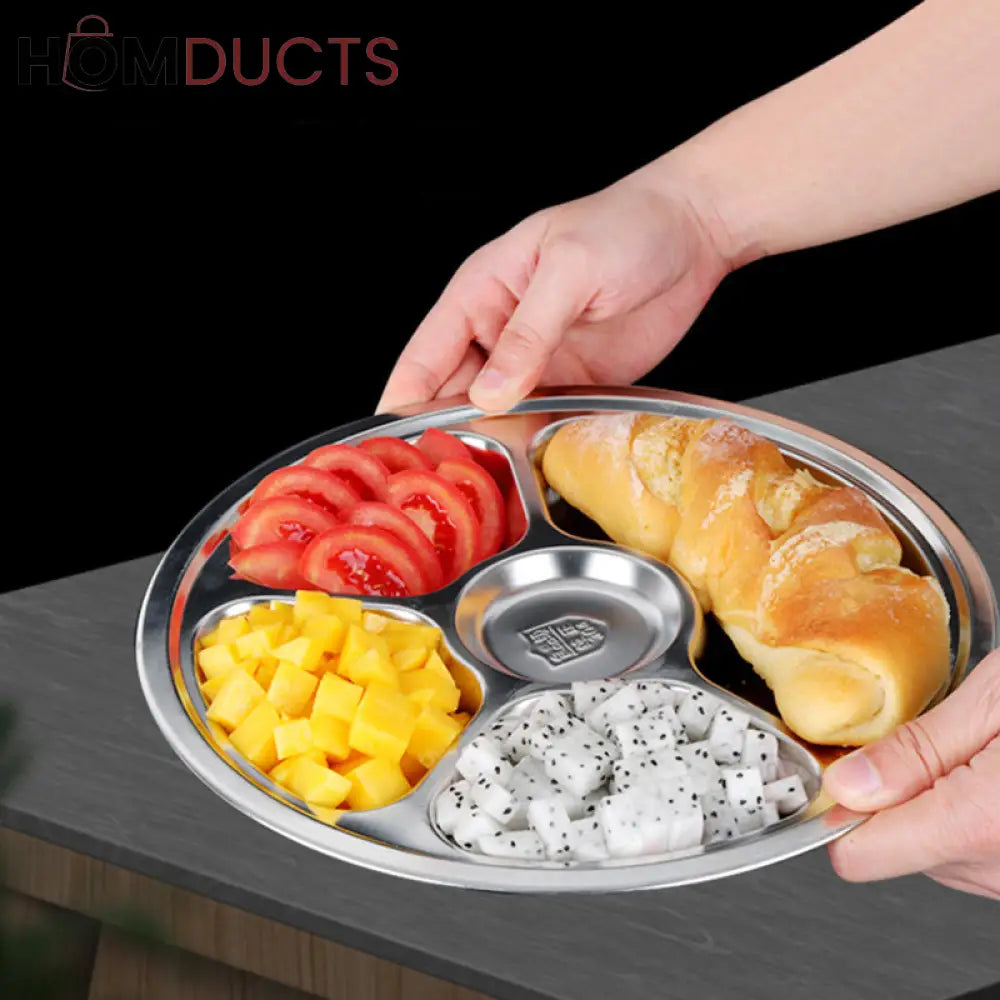 6 Portion Stainless Snack Plate