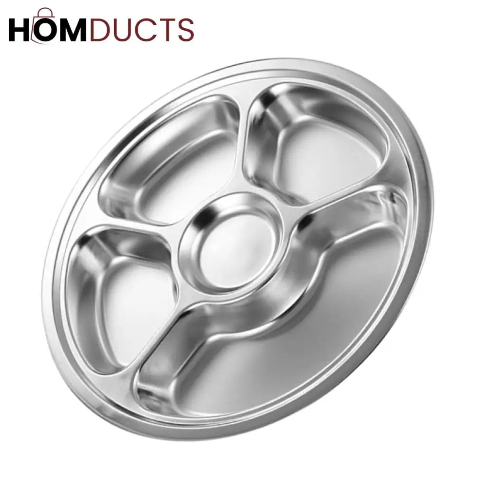 6 Portion Stainless Snack Plate
