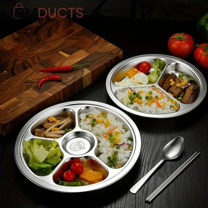 6 Portion Stainless Snack Plate