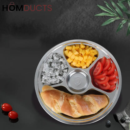 6 Portion Stainless Snack Plate