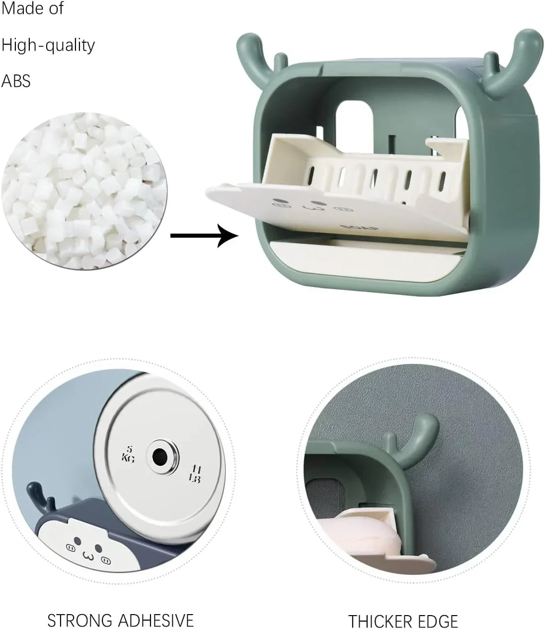Cute Cat Shaped Sticking Soap Holder – Wall Mounted Bathroom Organizer