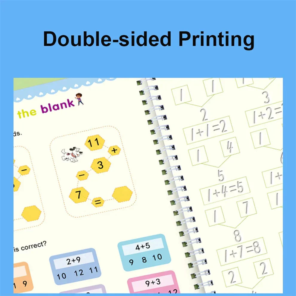 4pcs Sank Magic Practice Copybook Set – Reusable Handwriting Books with 10 Refills for Kids