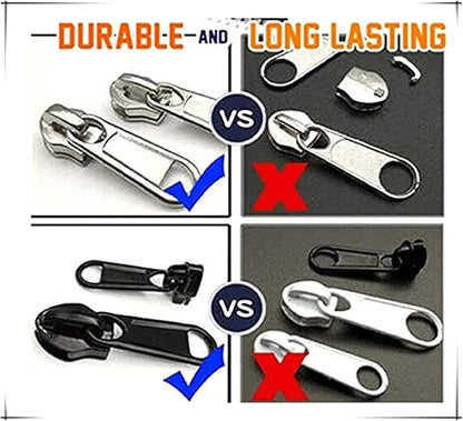 6 Pcs Instant Zip Puller Repair Kit – Removable Zipper Slider Replacement Set for Jackets, Bags & Clothes | Premium Quality