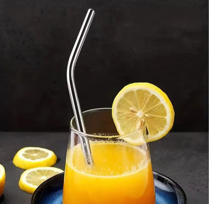 Stainless Steel Straws (4-Piece Set) with Cleaning Brush – Reusable & Eco-Friendly