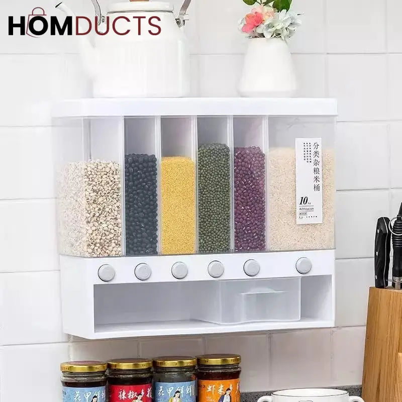 6in1 Wall Mounted Cereal Dispenser