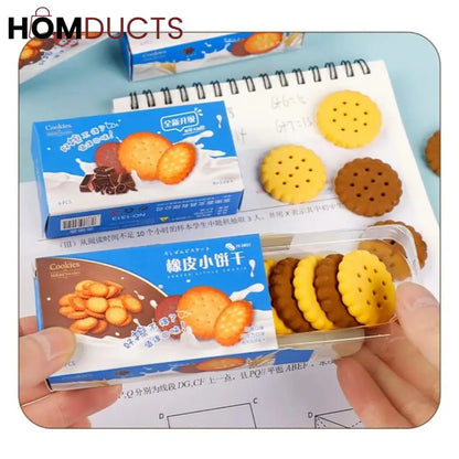 6pcs Biscuit Erasers Set
