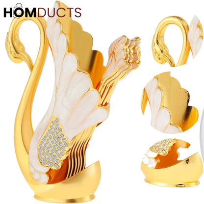 6Pcs Swan Desert Spoon Set