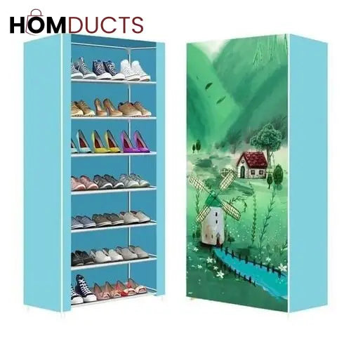 7 layer Printed Shoe Rack