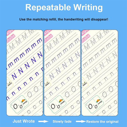 4pcs Sank Magic Practice Copybook Set – Reusable Handwriting Books with 10 Refills for Kids