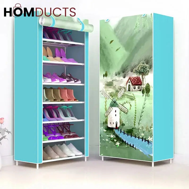 8 Layer Printed Shoe Rack