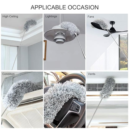 Premium Microfiber Gray Duster – Extendable Handle for Easy Cleaning