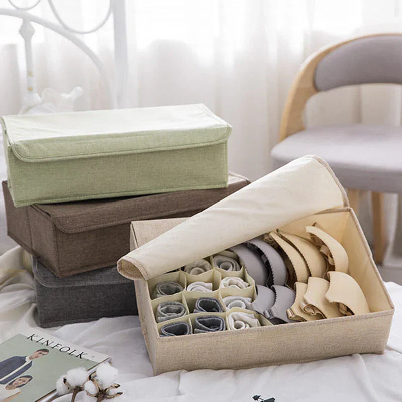 Foldable Socks & Undergarments Organizer Container Box – Drawer Storage Solution