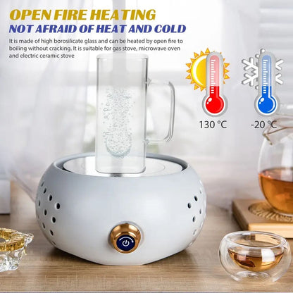 Square Glass Coffee Mug with Wooden Lid & Straw – 400ml Transparent Tumbler Glass with Colored Handle in Pakistan