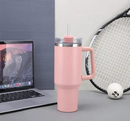 1200 ml Large Capacity Tumbler with Handle & Straw – Leak-Proof Water Bottle