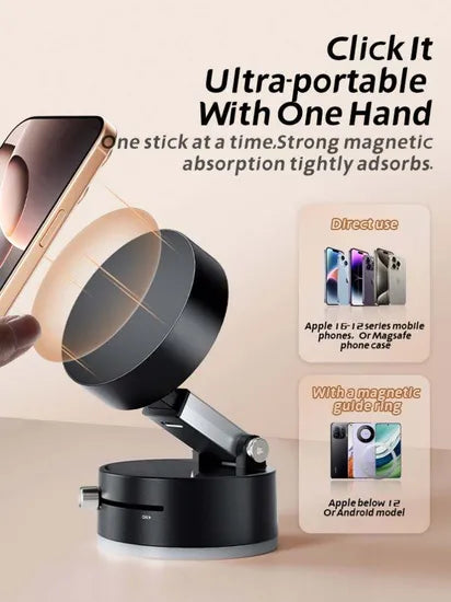 360° Adjustable Car Magnetic Phone Stand | Secure Suction Cup Holder for All Phones