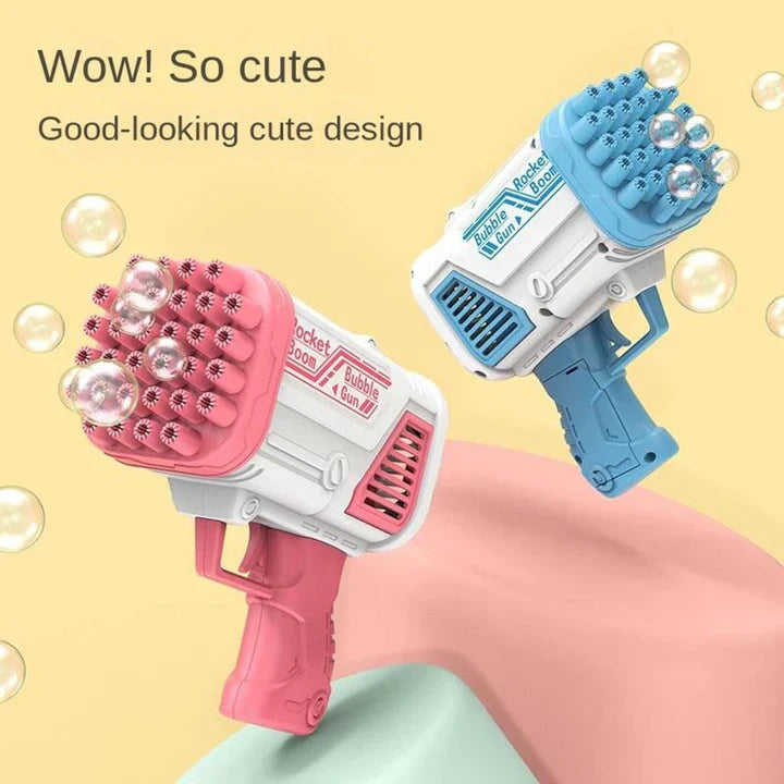 Premium 32 Holes Bazooka Bubble Gun Toy, Battery Operated Bubble Blaster for Kids with High Foam Output