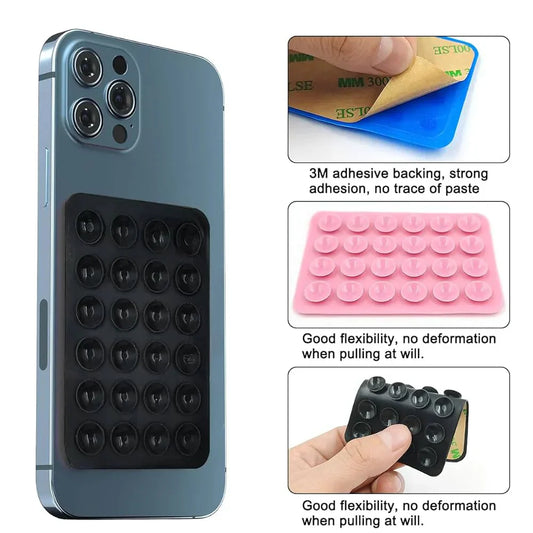 Premium Silicone Suction Cup Phone Holder – Anti-Fall Suction Pad for Mobile Phones & Tables
