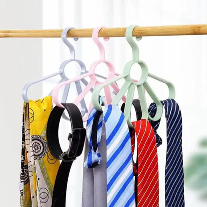 Flower Shaped Hijab & Scarf Organizer – 5 Rings Space-Saving Hanger for Wardrobe & Closet in Pakistan