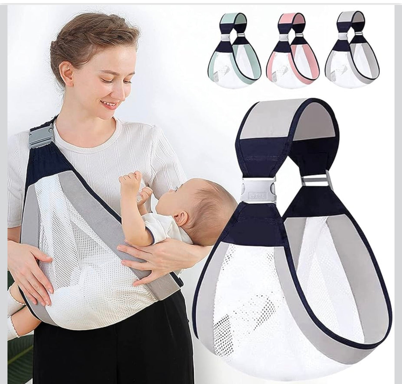 Luxury Baby Sling Carrier – Premium Breathable Mesh Shoulder Wrap