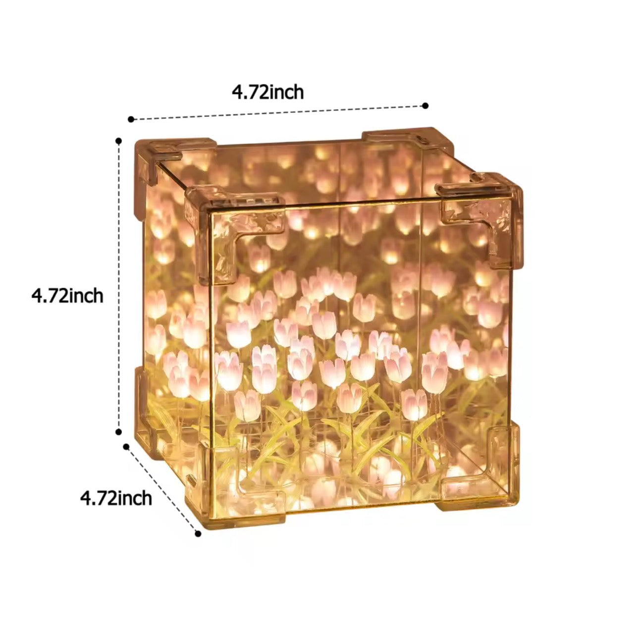 Luxury Tulip Cube Lamp – Decorative LED Flower Light for Home & Living