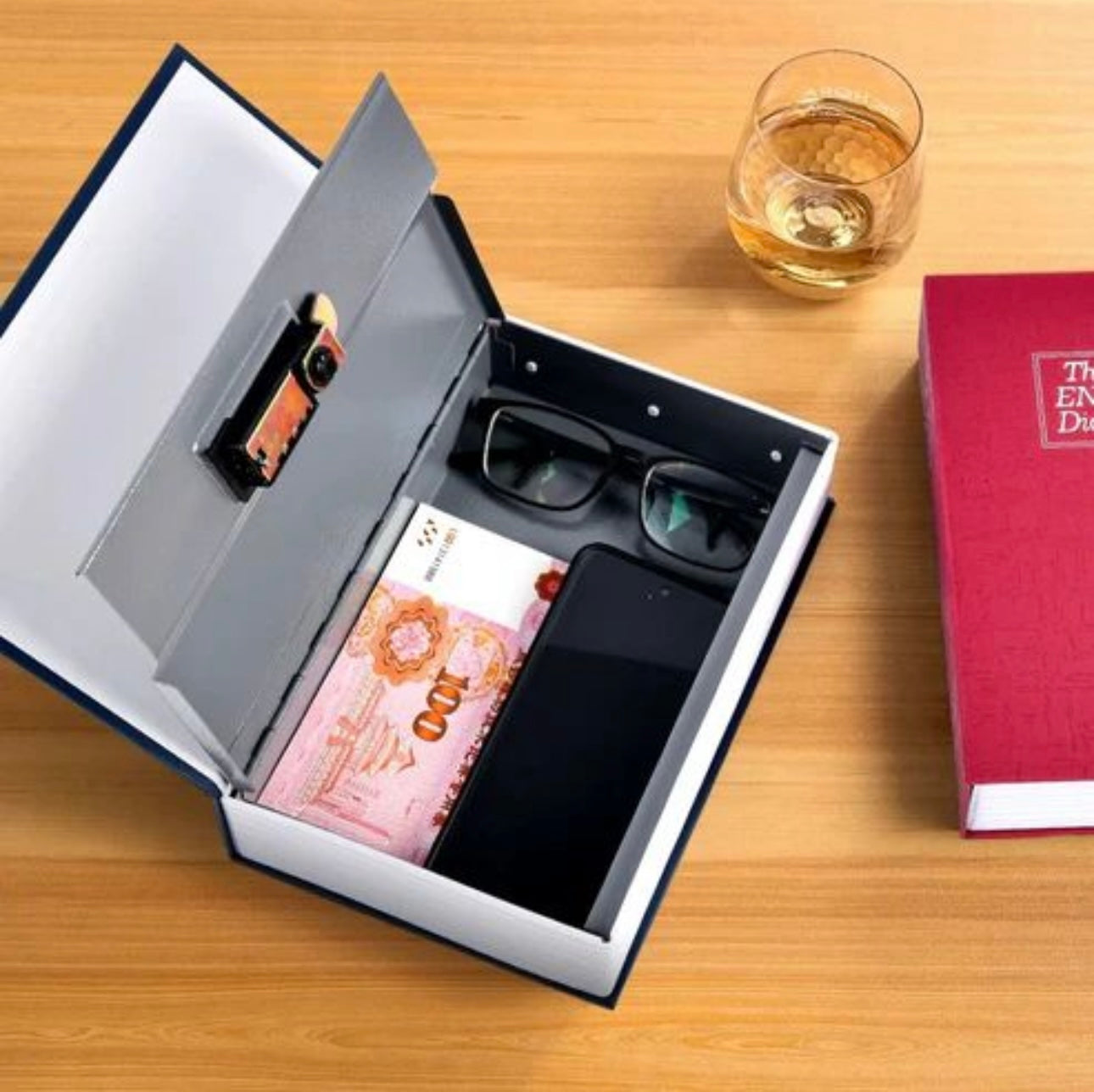 Luxury Book-Style Secret Safe with Combination Lock – Hidden Dictionary Security Box