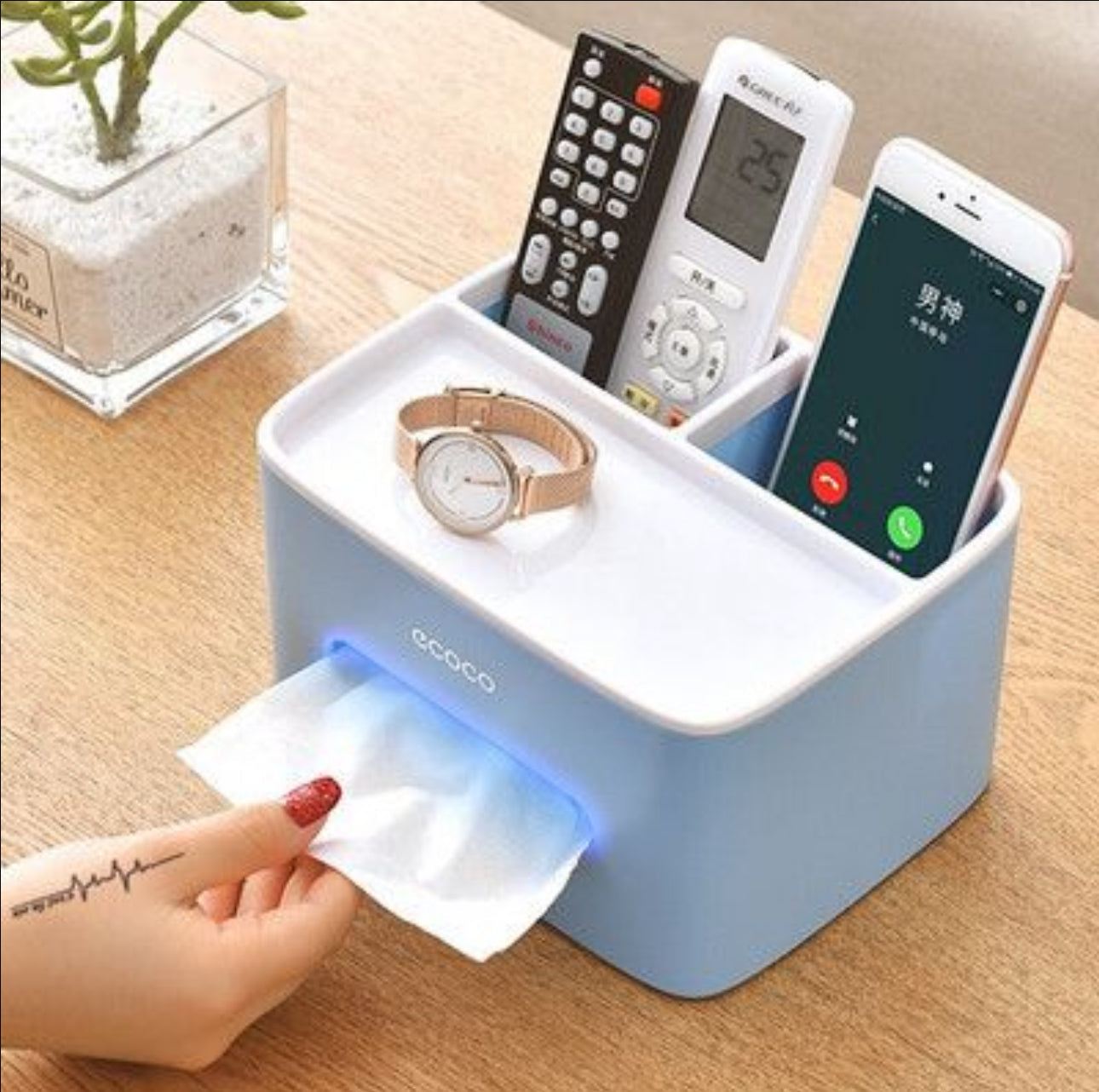 Luxury Multipurpose Tissue Box Organizer – Wall Mounted Storage with Compartments