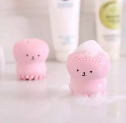 Luxury Silicone Facial Cleansing Brush – Cute Octopus Design Exfoliator & Massager