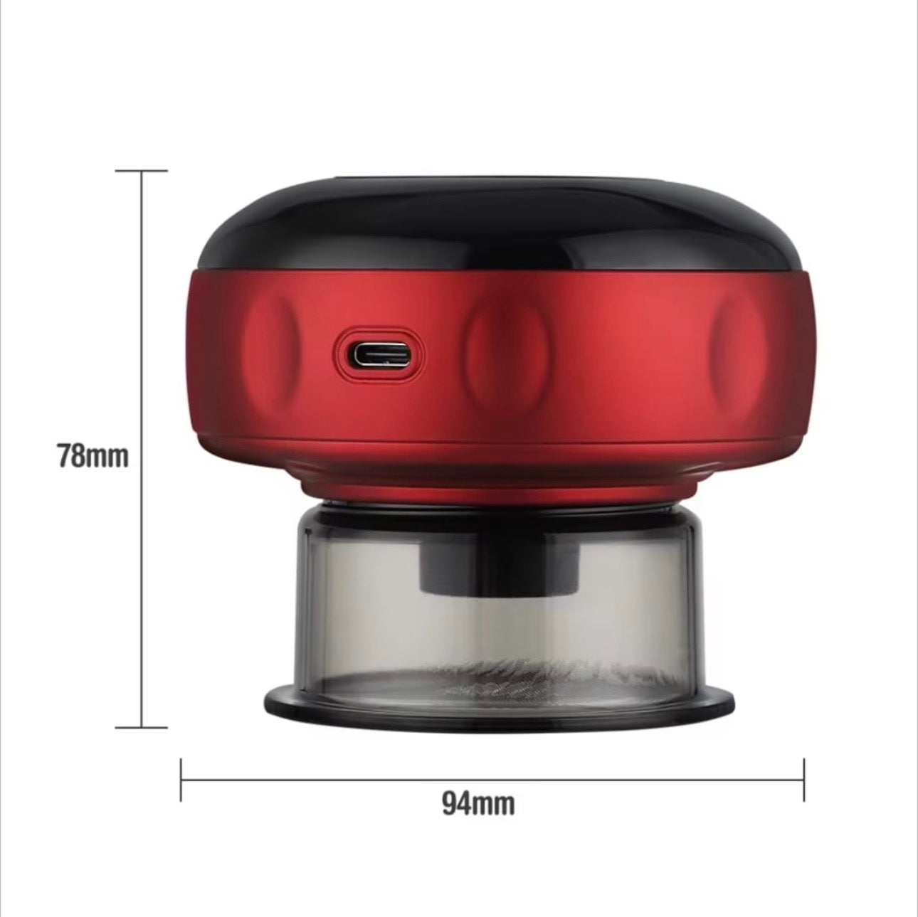Smart Electric Cupping Therapy Massager – Red & Black Rechargeable Vacuum Suction Muscle Relaxer