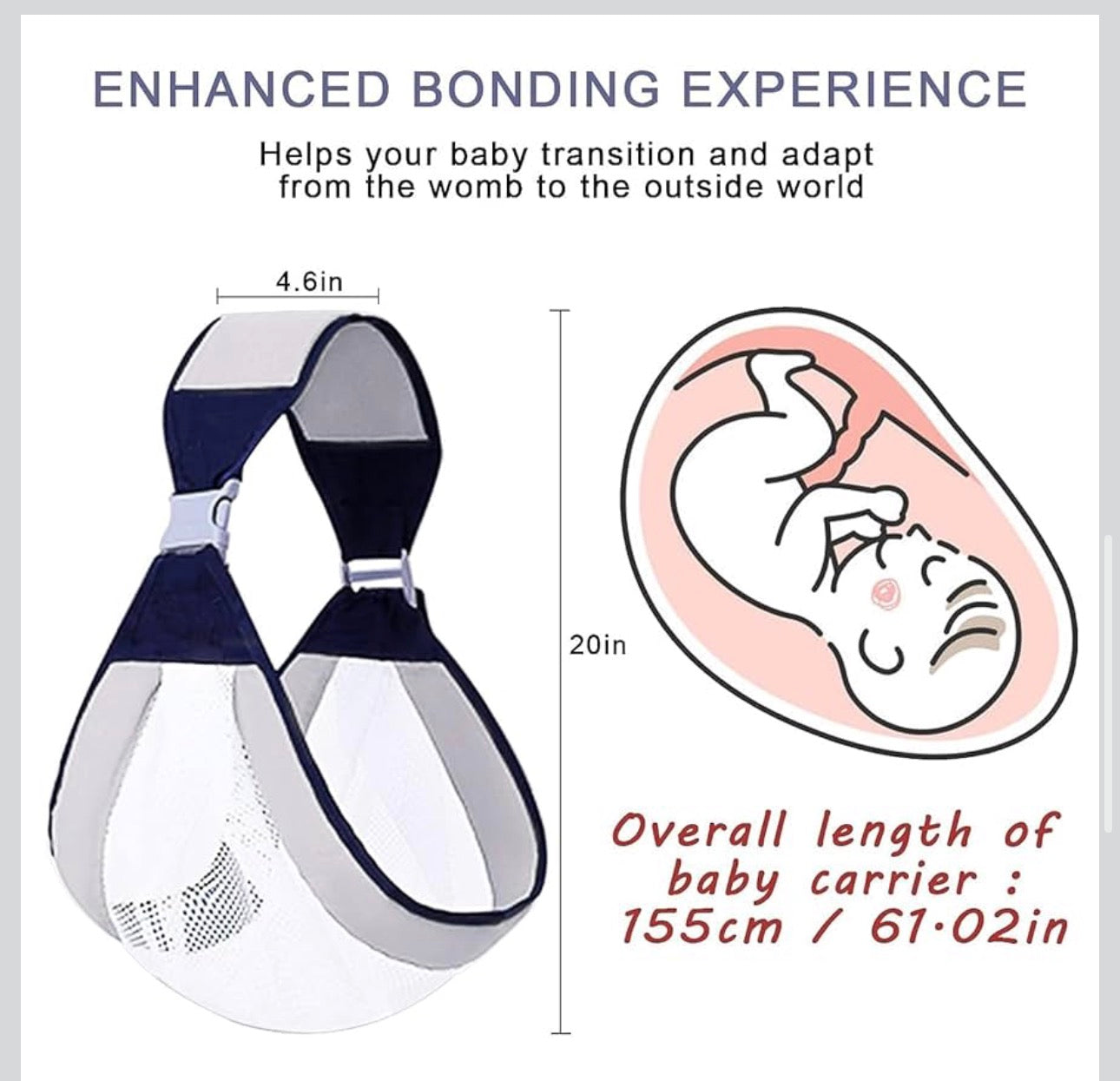 Luxury Baby Sling Carrier – Premium Breathable Mesh Shoulder Wrap
