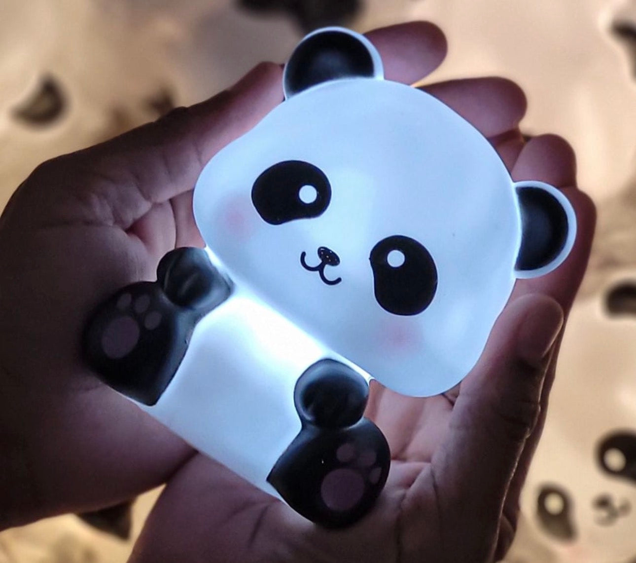 Cute Panda LED Night Light – Soft Silicone Kids Bedside Lamp