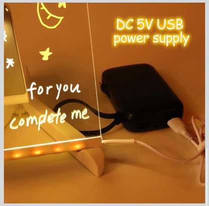 LED Holiday Acrylic Note Board – Glowing Writing Board with Christmas Design | Reusable Message Board