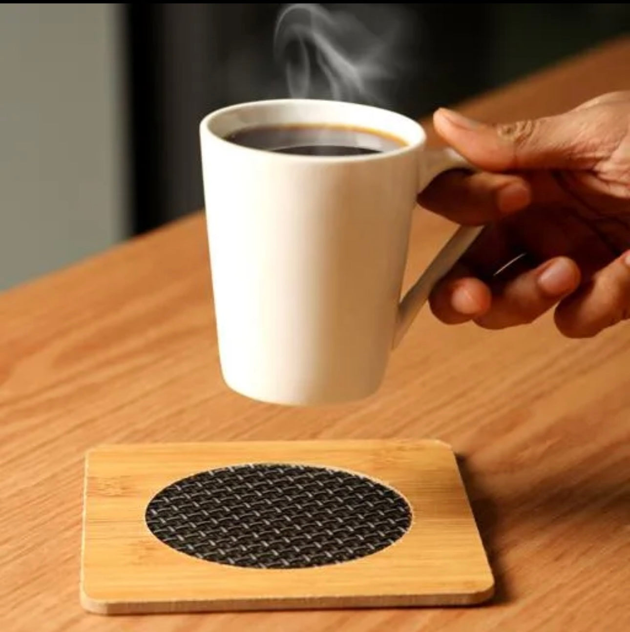 Luxury Bamboo Heat Pad Set – Round & Square Trivets with Anti-Slip Mesh
1pc