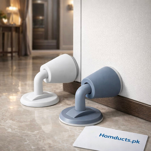 Heavy-Duty Silicone Door Stopper with Wall Protector – Non-Slip & Shock Absorbing