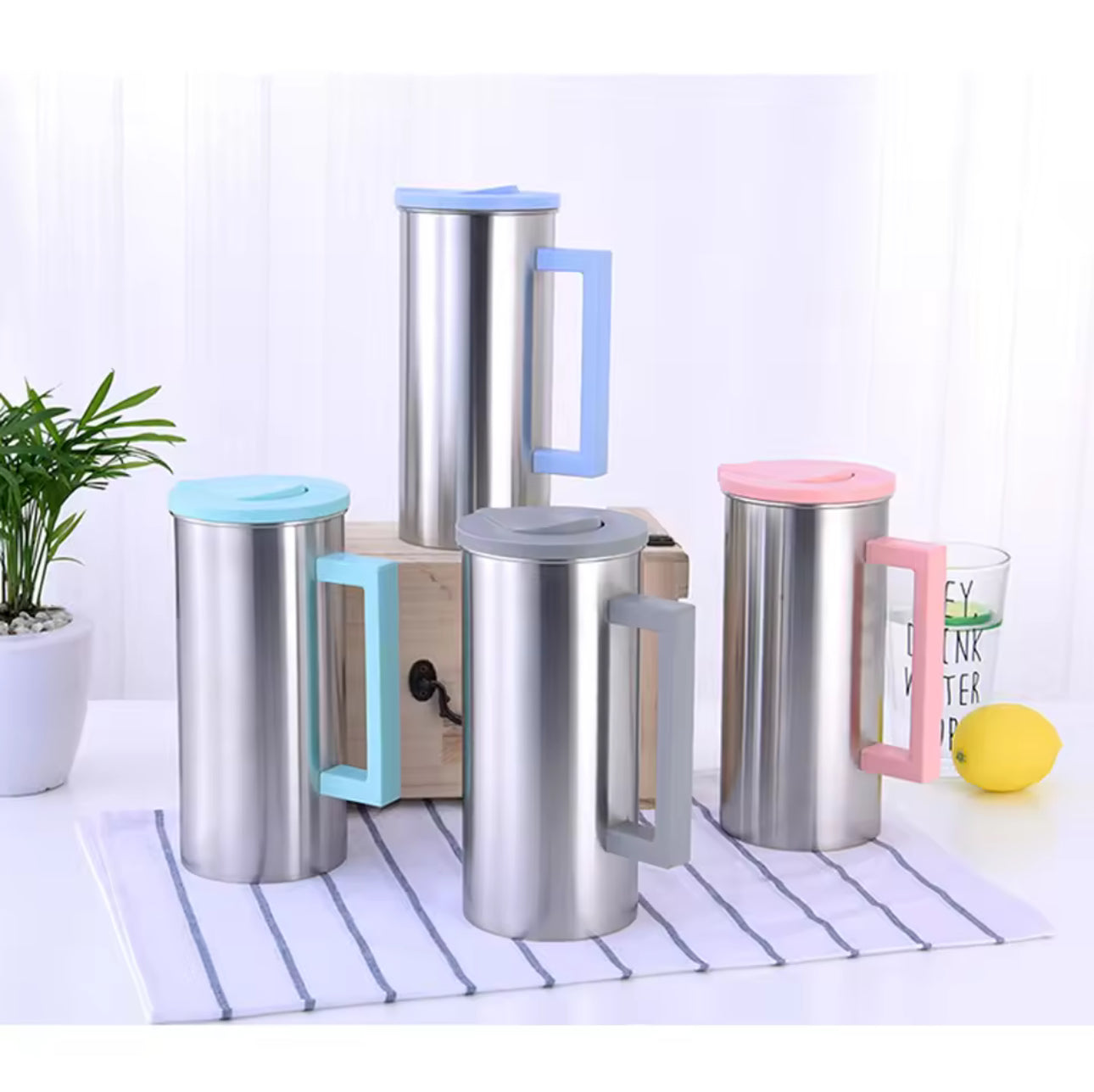 Luxury Stainless Steel Water & Tea Jug – 1800ml High Capacity with Elegant Handle