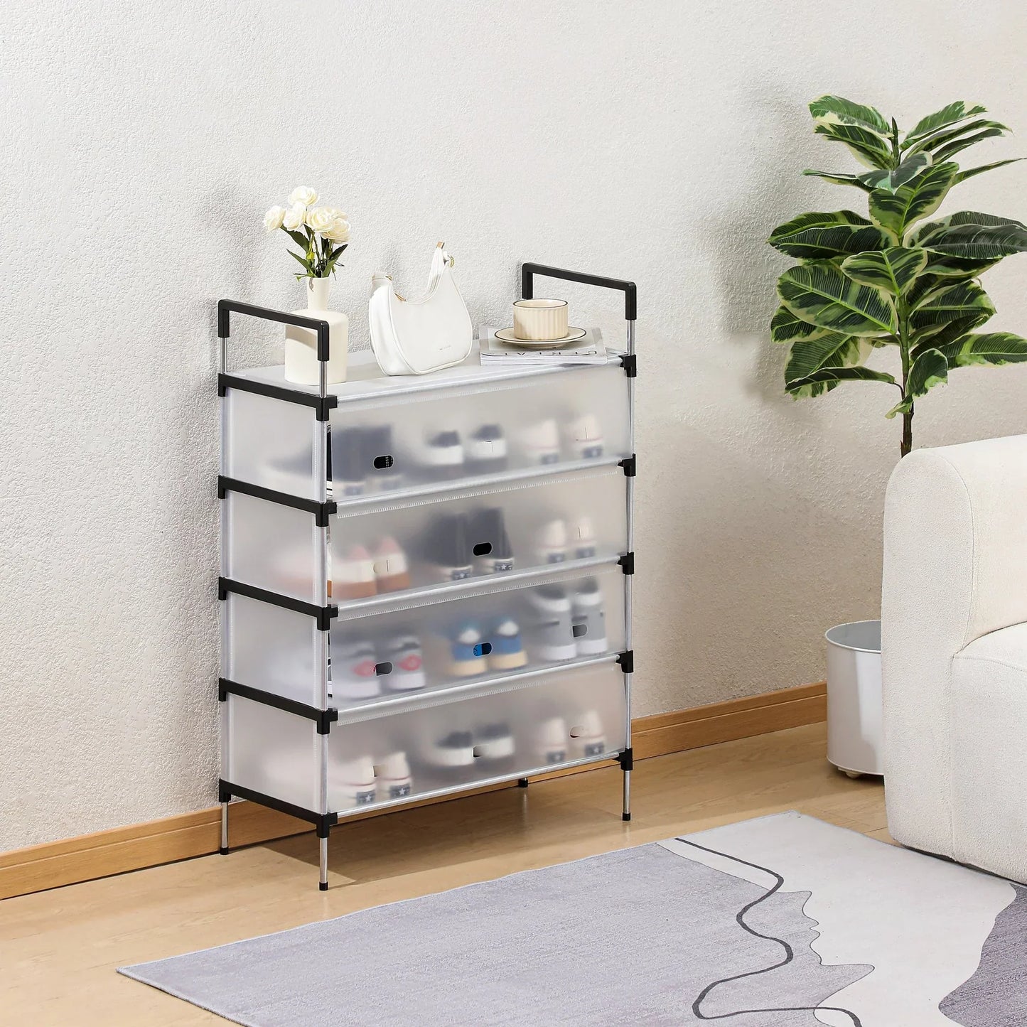 Premium 5-Layer Large Capacity Shoe Organizer – Dustproof Household Shoe Rack & Cabinet Storage Shelf