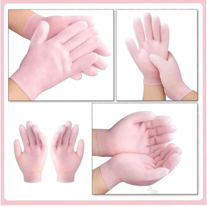 Silicone Gel Moisturizing Gloves – Hand Spa Manicure Gloves for Dry, Cracked & Rough Skin