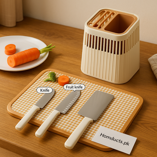 Luxury Multi-Slot Knife & Cutlery Holder – Fast-Dry, Large Capacity Kitchen Organizer
