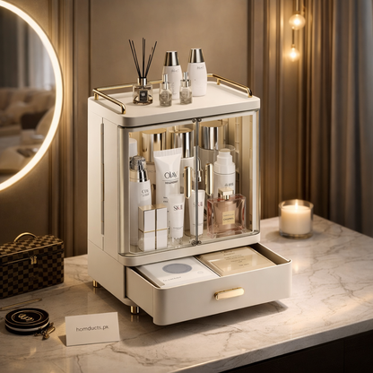 LUXORMOVE: Large Capacity Cosmetic & Skincare Storage Box - Desktop Makeup Organizer