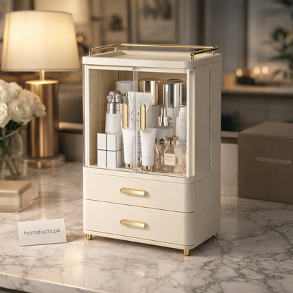 LUXORMOVE: Large Capacity Cosmetic & Skincare Storage Box - Desktop Makeup Organizer