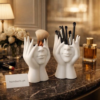 Face Planter Vase – Modern Abstract Hand Sculpture Flower Pot for Home & Office Decor