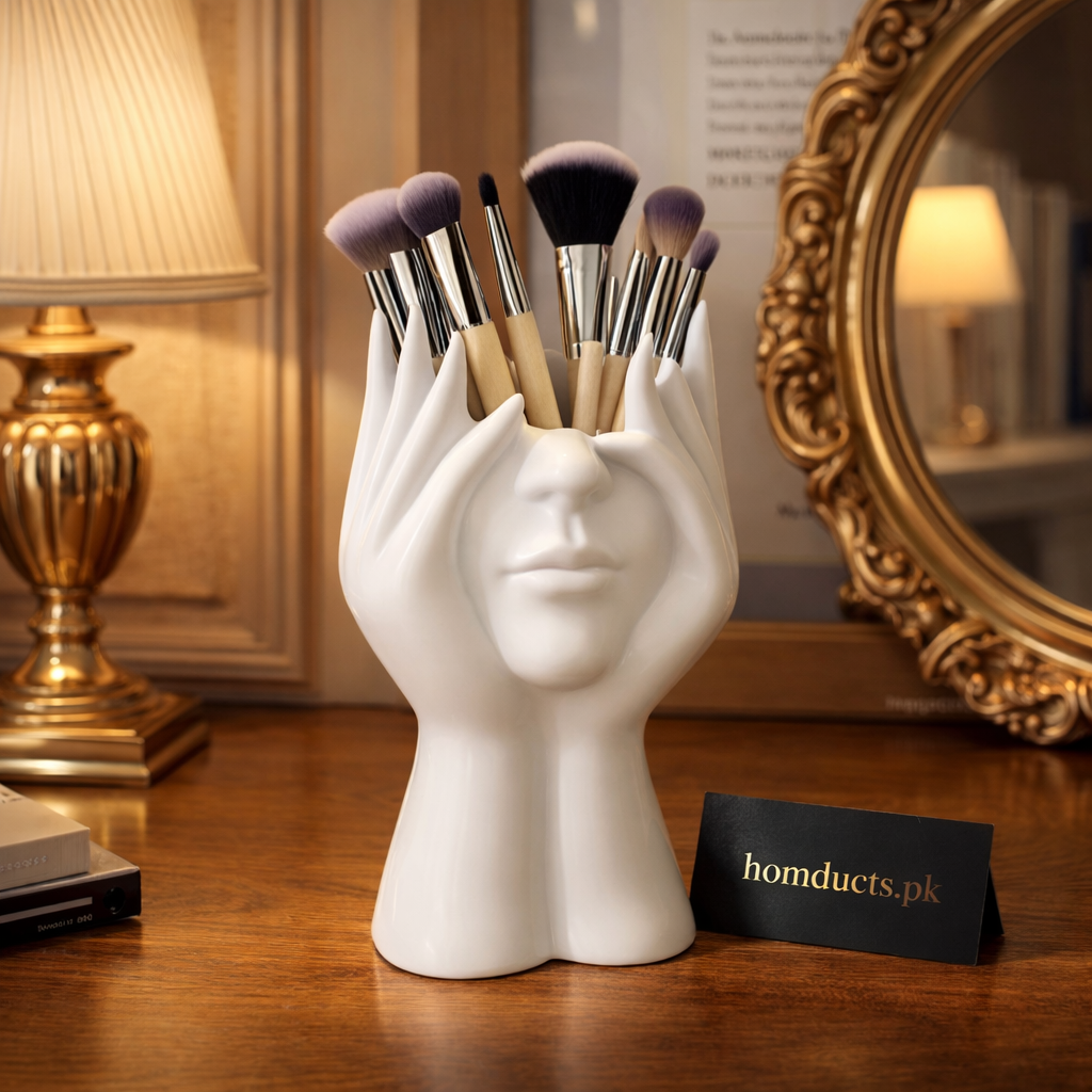 Face Planter Vase – Modern Abstract Hand Sculpture Flower Pot for Home & Office Decor