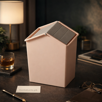 Luxury House-Shaped Swing Lid Mini Trash Bin – Desktop & Tabletop Organizer (1 Pc)