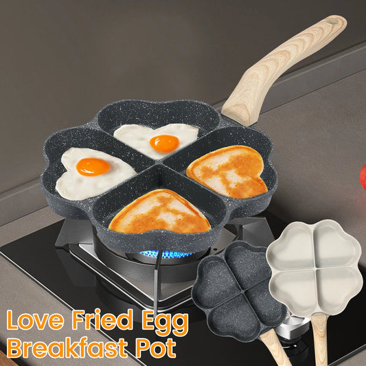 4-Cavity Heart Shape Non-Stick Breakfast Frying Pan