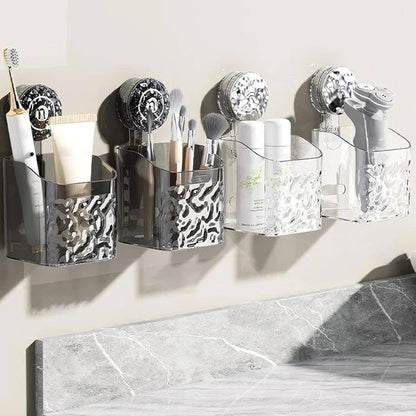 Luxury Crystal-Clear Wall Mounted Bathroom Organizer – Strong Adhesive Shower Storage Rack