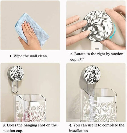 Luxury Crystal-Clear Wall Mounted Bathroom Organizer – Strong Adhesive Shower Storage Rack