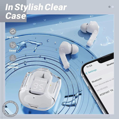 Air 31 Wireless Transparent Earbuds – Bluetooth 5.3, Touch Control, HD Sound