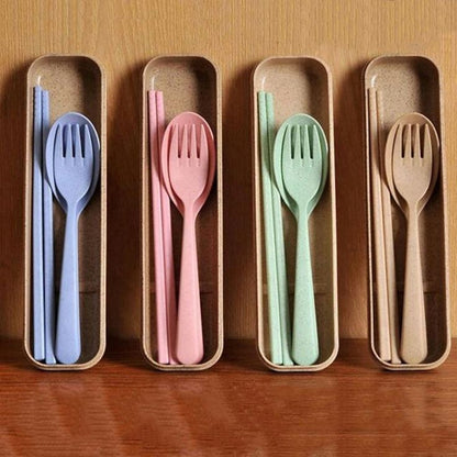 Eco-Friendly Travel Utensil Set with Storage Box – Lightweight Cutlery Kit